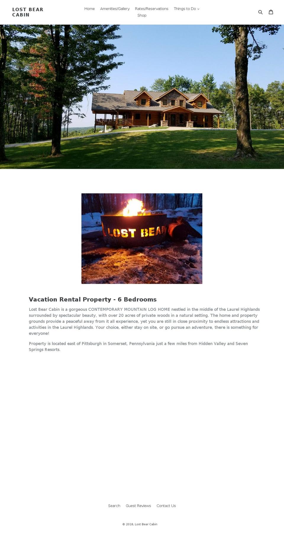 lostbearcabin.com — Shopify storefront screenshot