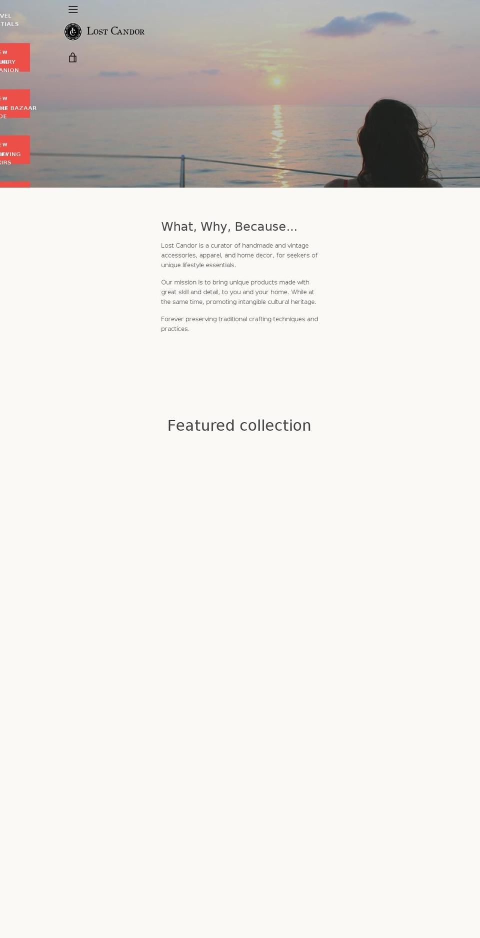 lostcandor.com — Shopify storefront screenshot