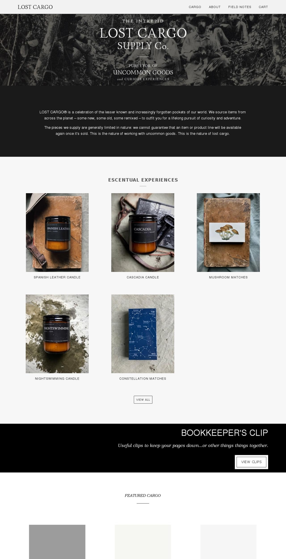 lostcargosupply.com shopify website screenshot