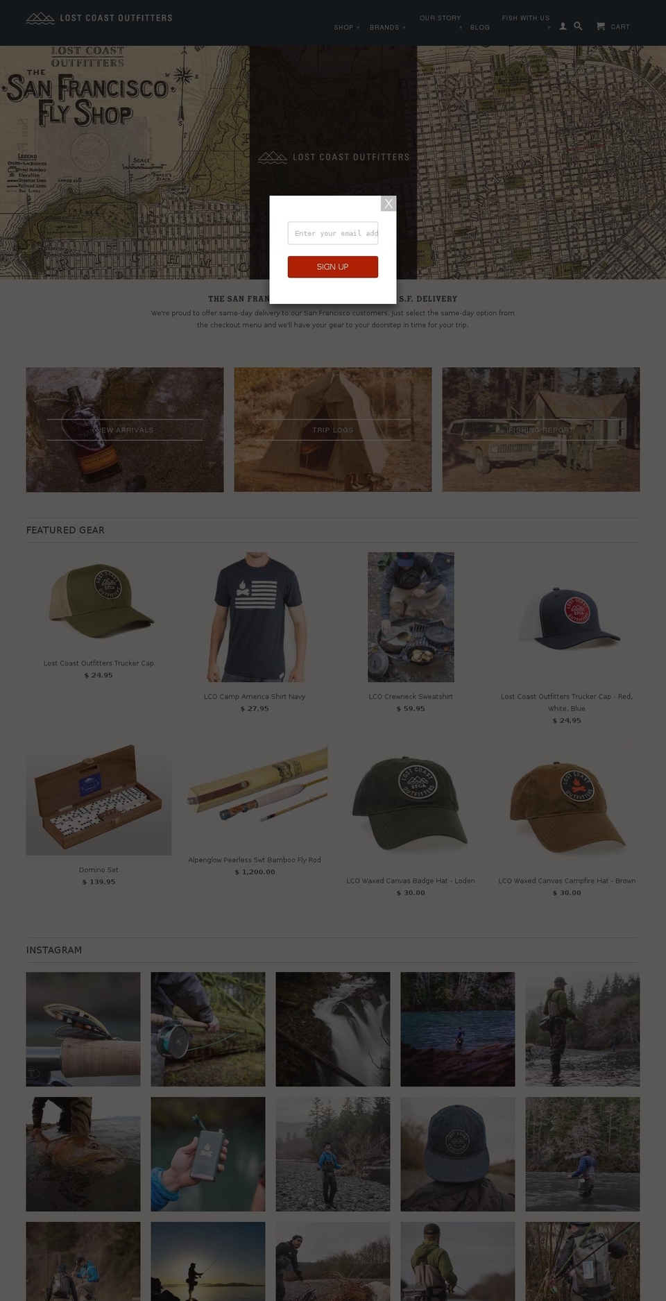 lostcoastoutfitters.com shopify website screenshot
