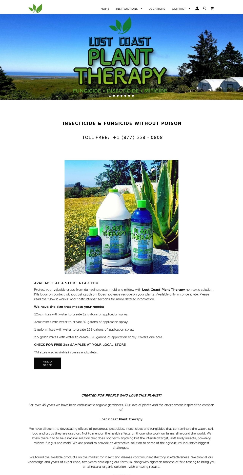 lostcoastplanttherapy.com shopify website screenshot
