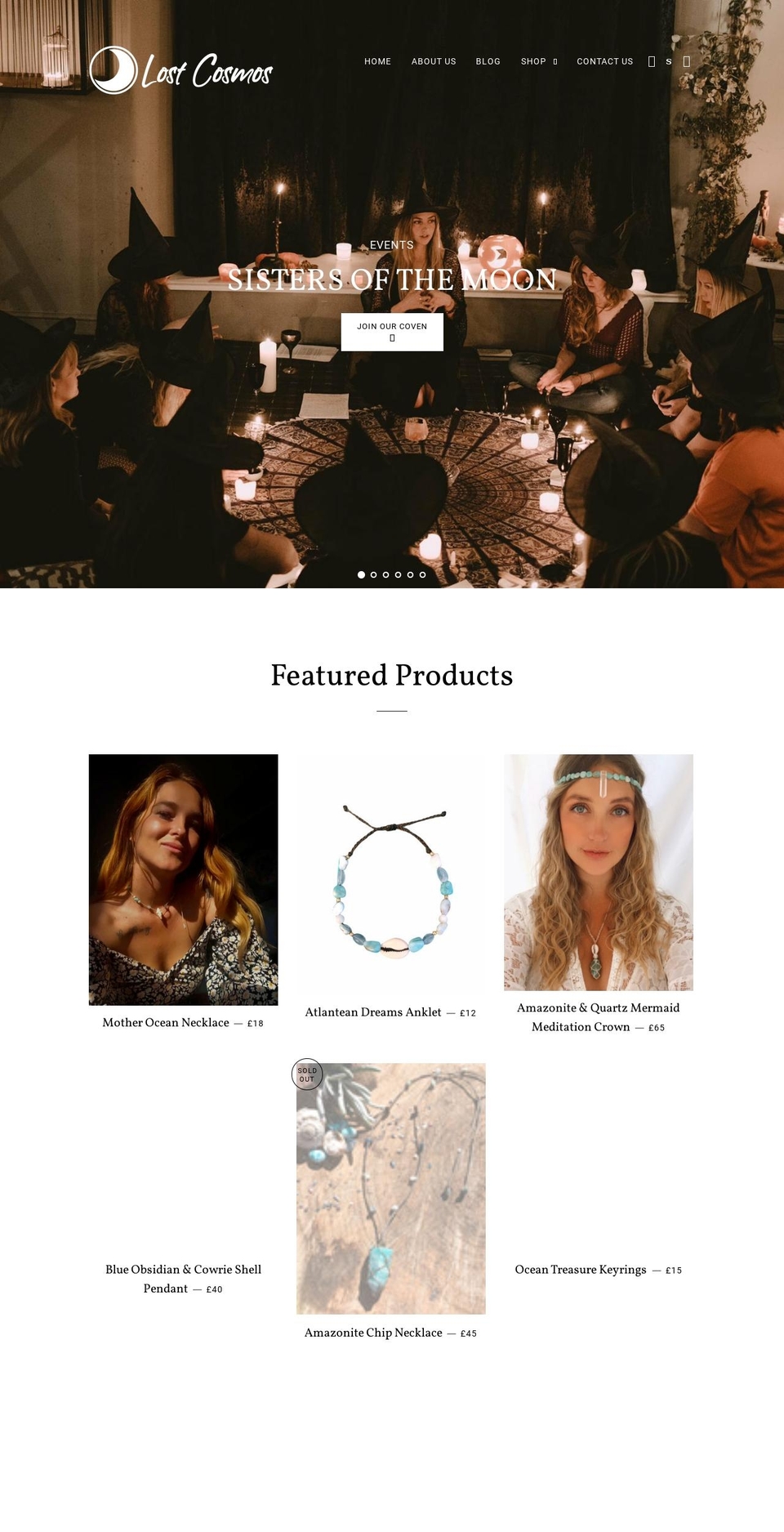 lostcosmos.co.uk shopify website screenshot