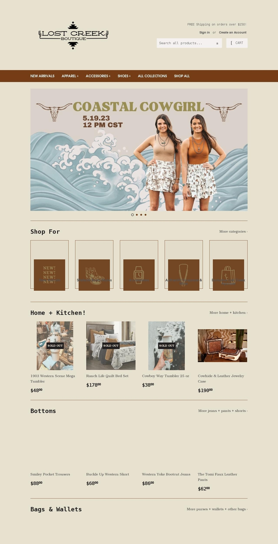 lostcreekboutique.com shopify website screenshot