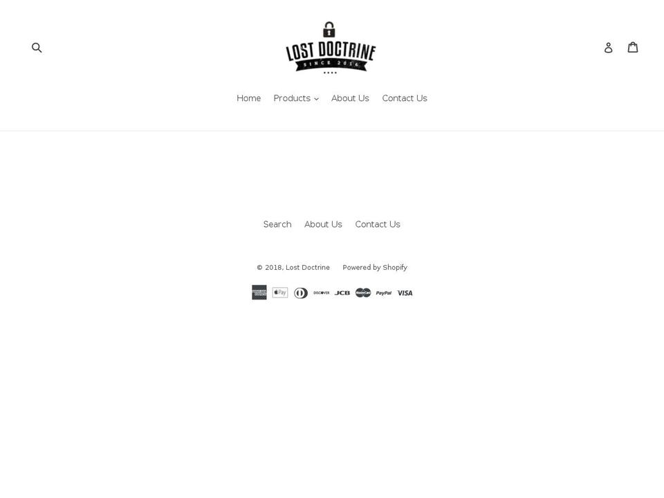 lostdoctrine.com — Shopify storefront screenshot