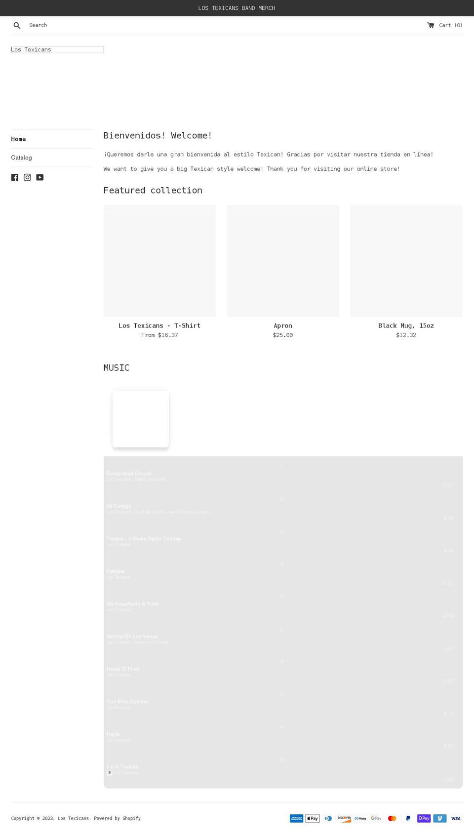 lostexicans.com shopify website screenshot