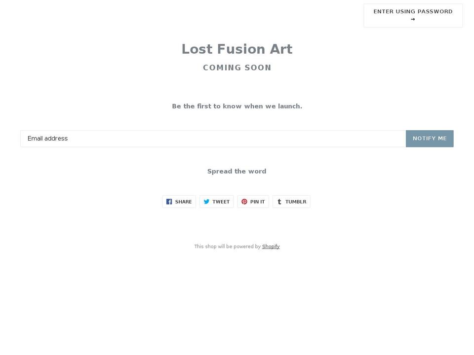 lostfusionart.com — Shopify storefront screenshot