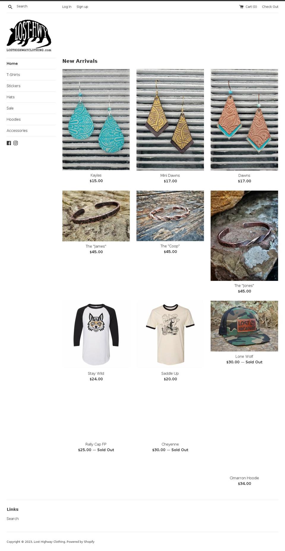losthighwayclothing.com — Shopify storefront screenshot