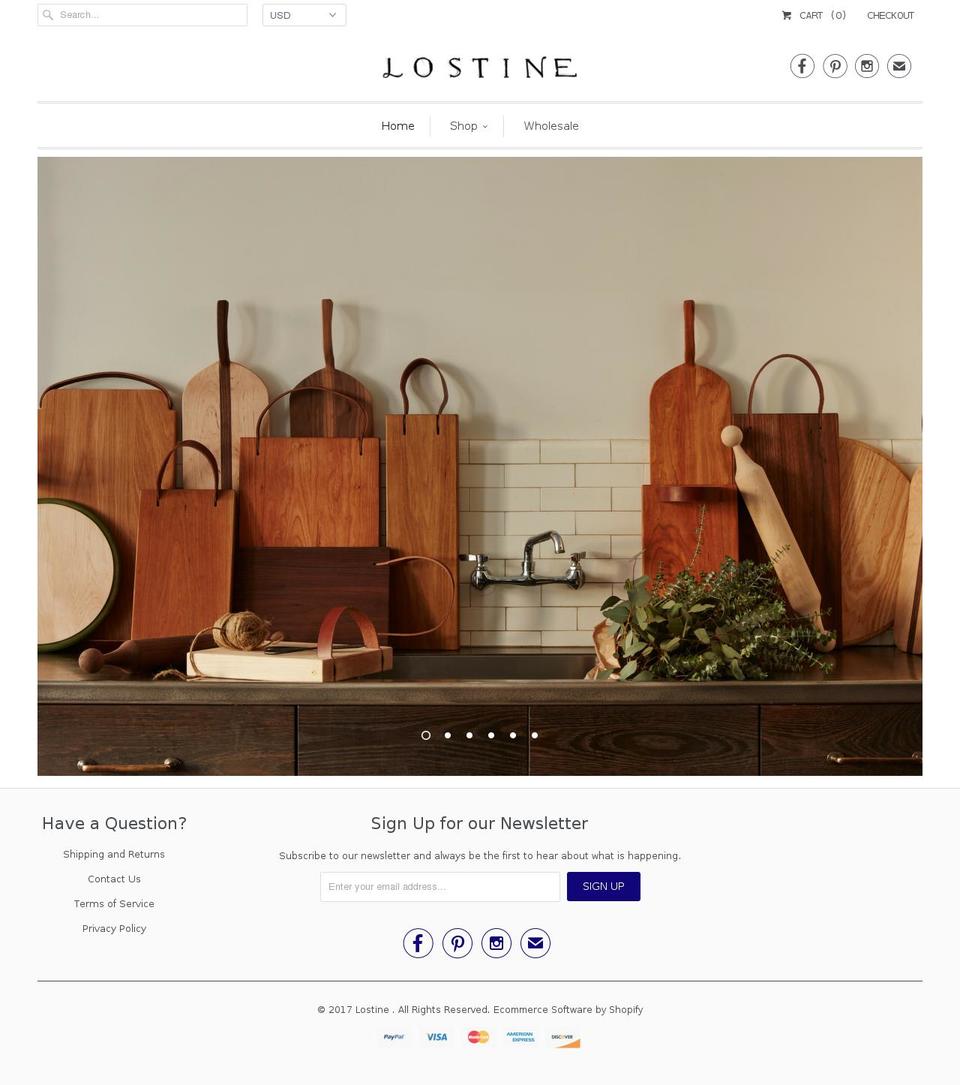 Focal Shopify theme site example lostine.com