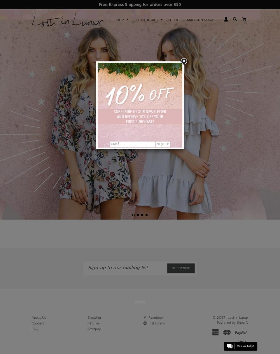 lostinlunar.com.au shopify website screenshot