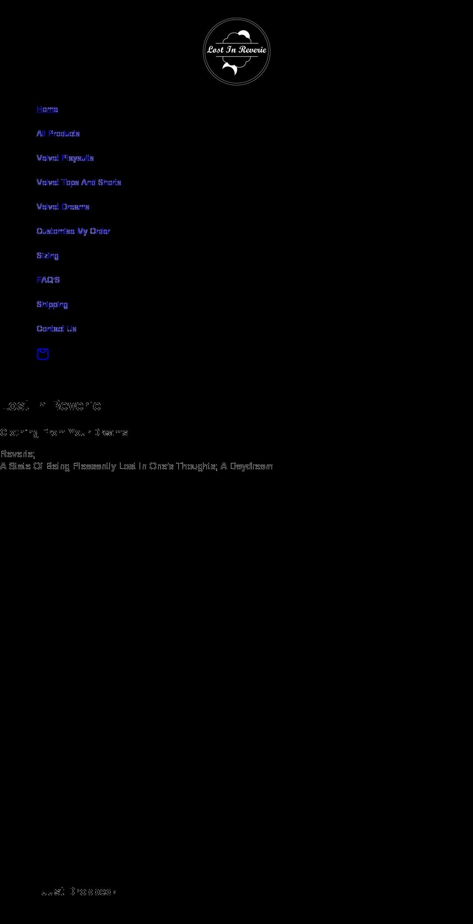 lostinreverie.co.uk shopify website screenshot