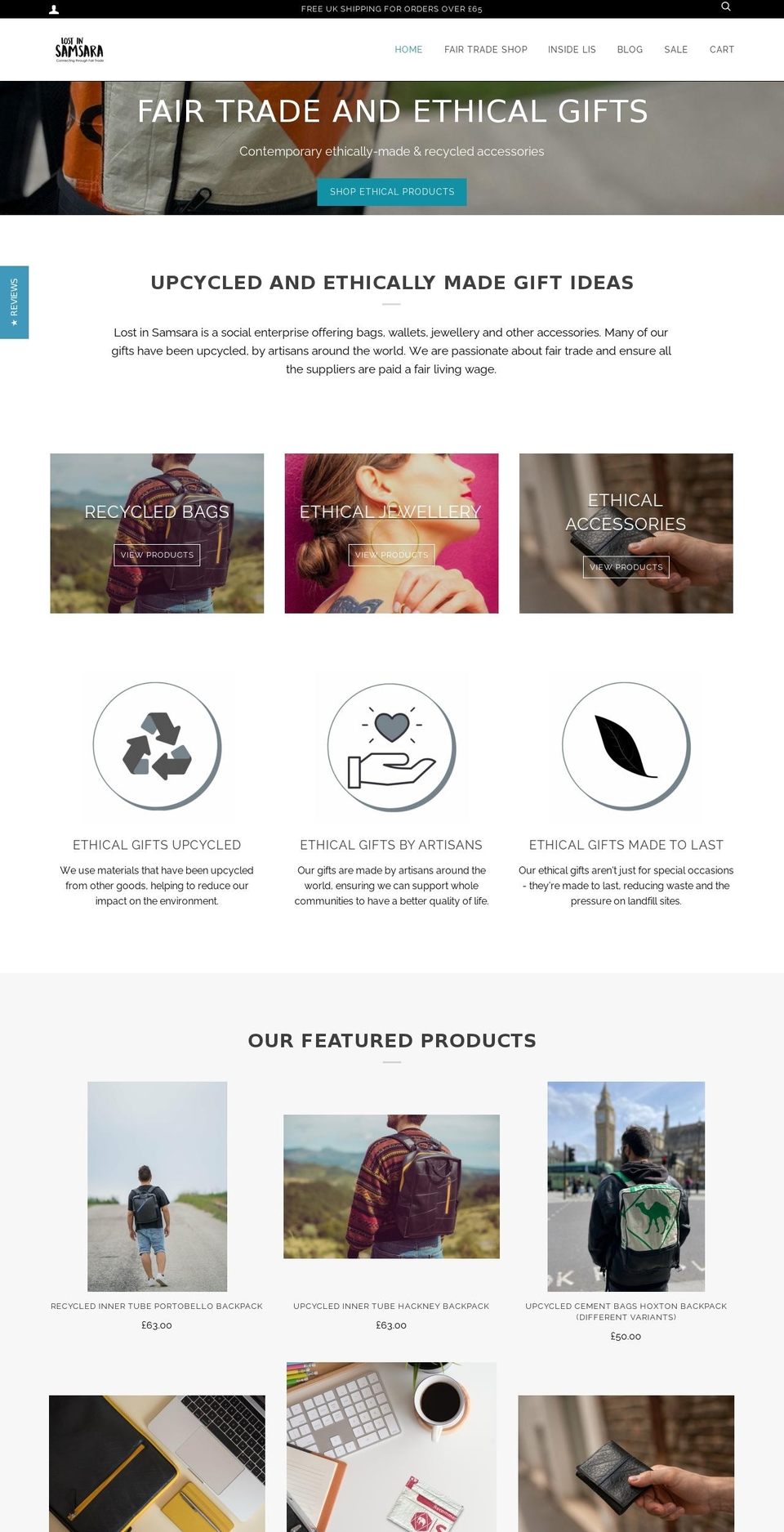 lostinsamsara.co.uk shopify website screenshot