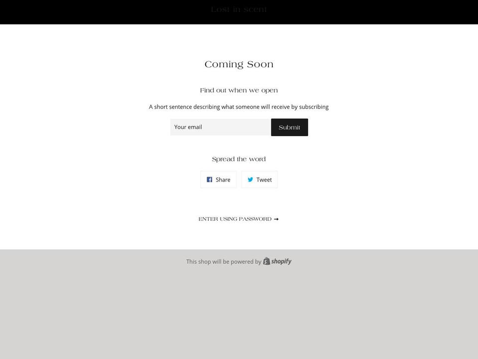 lostinscent.com shopify website screenshot