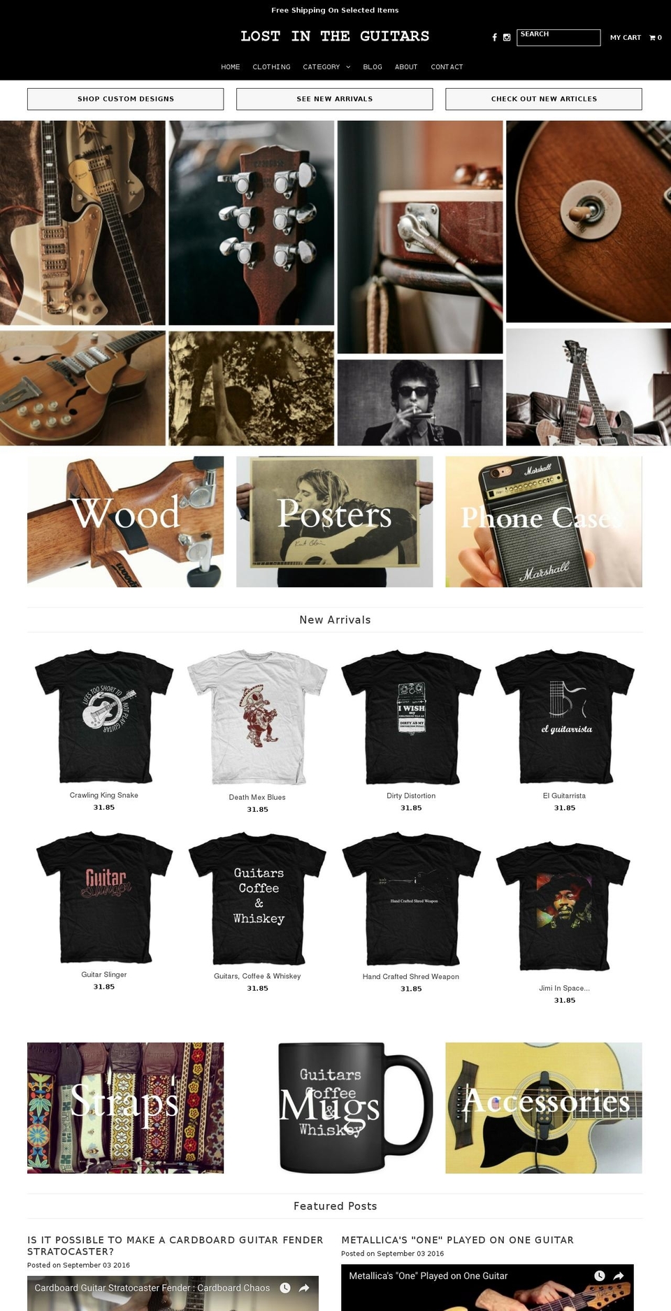 lostintheguitars.com shopify website screenshot