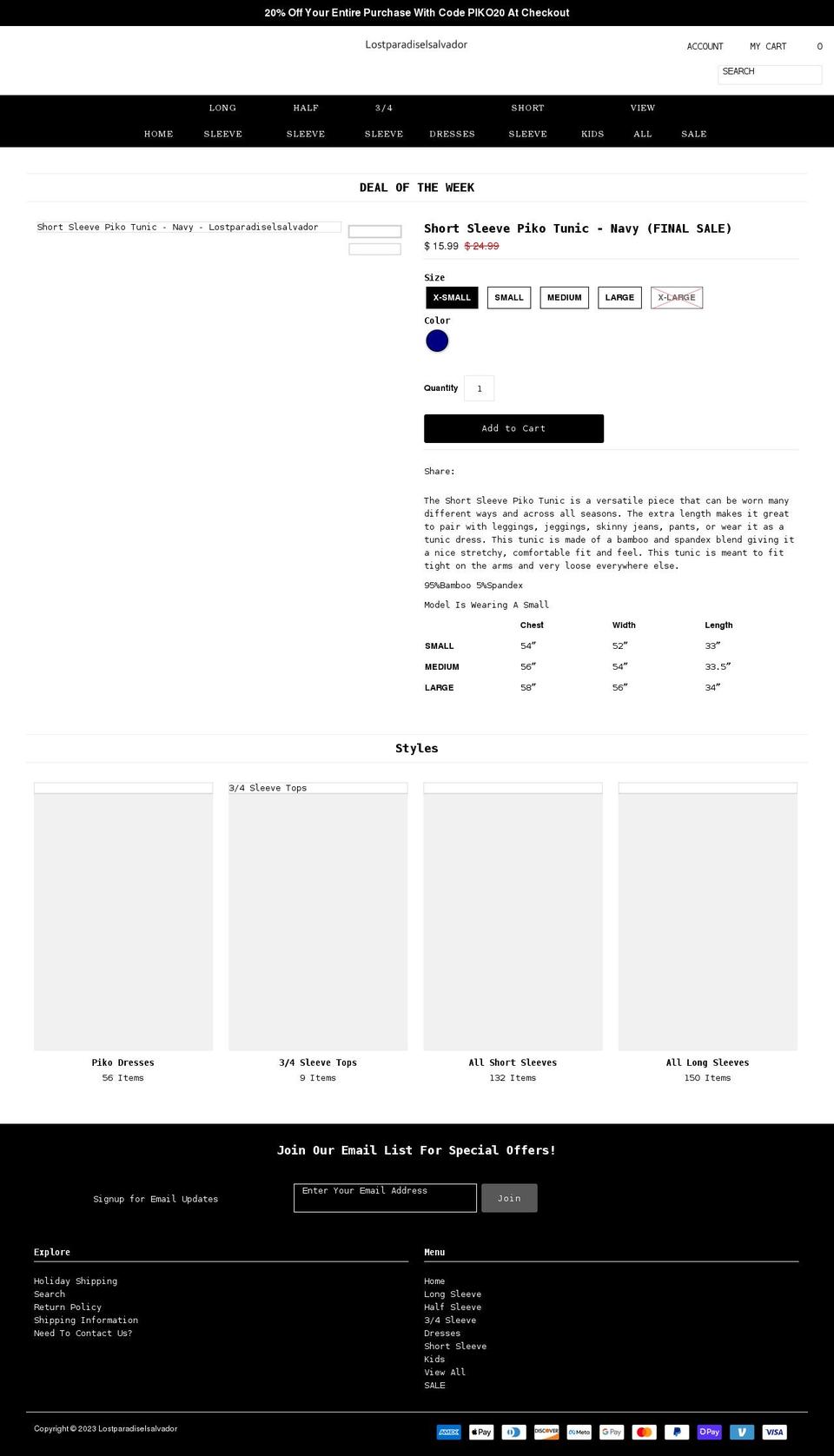 lostparadiselsalvador.com shopify website screenshot