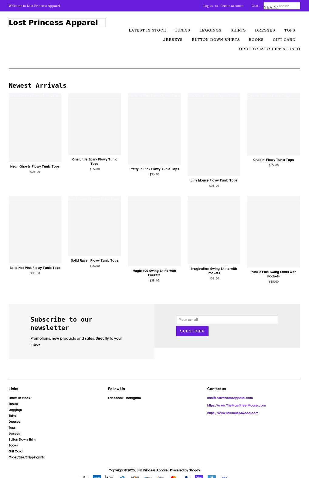 lostprincessapparel.com shopify website screenshot