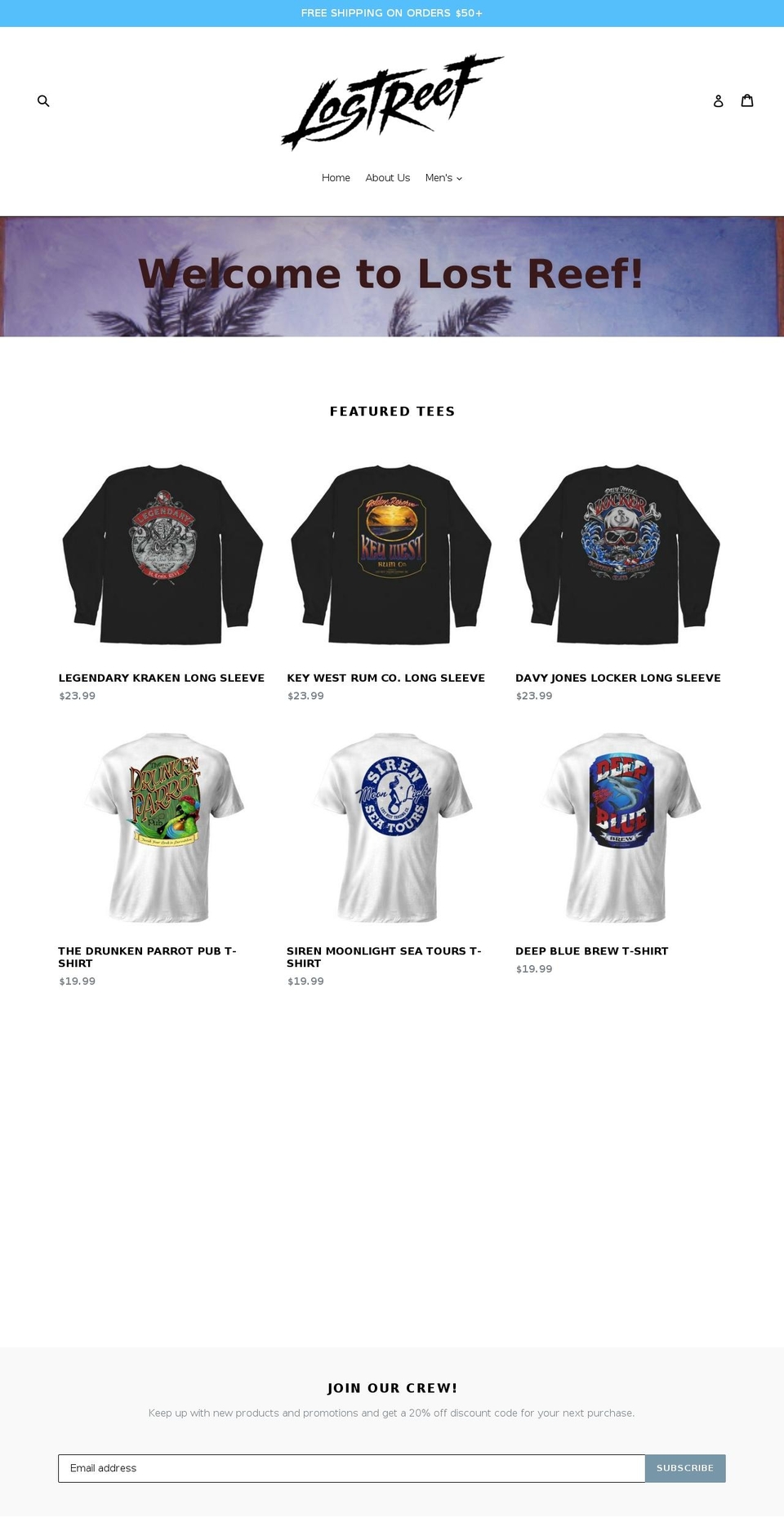 lostreeftrading.com shopify website screenshot