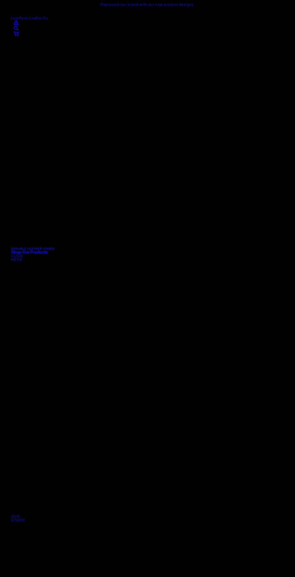 lostrootsleather.com shopify website screenshot