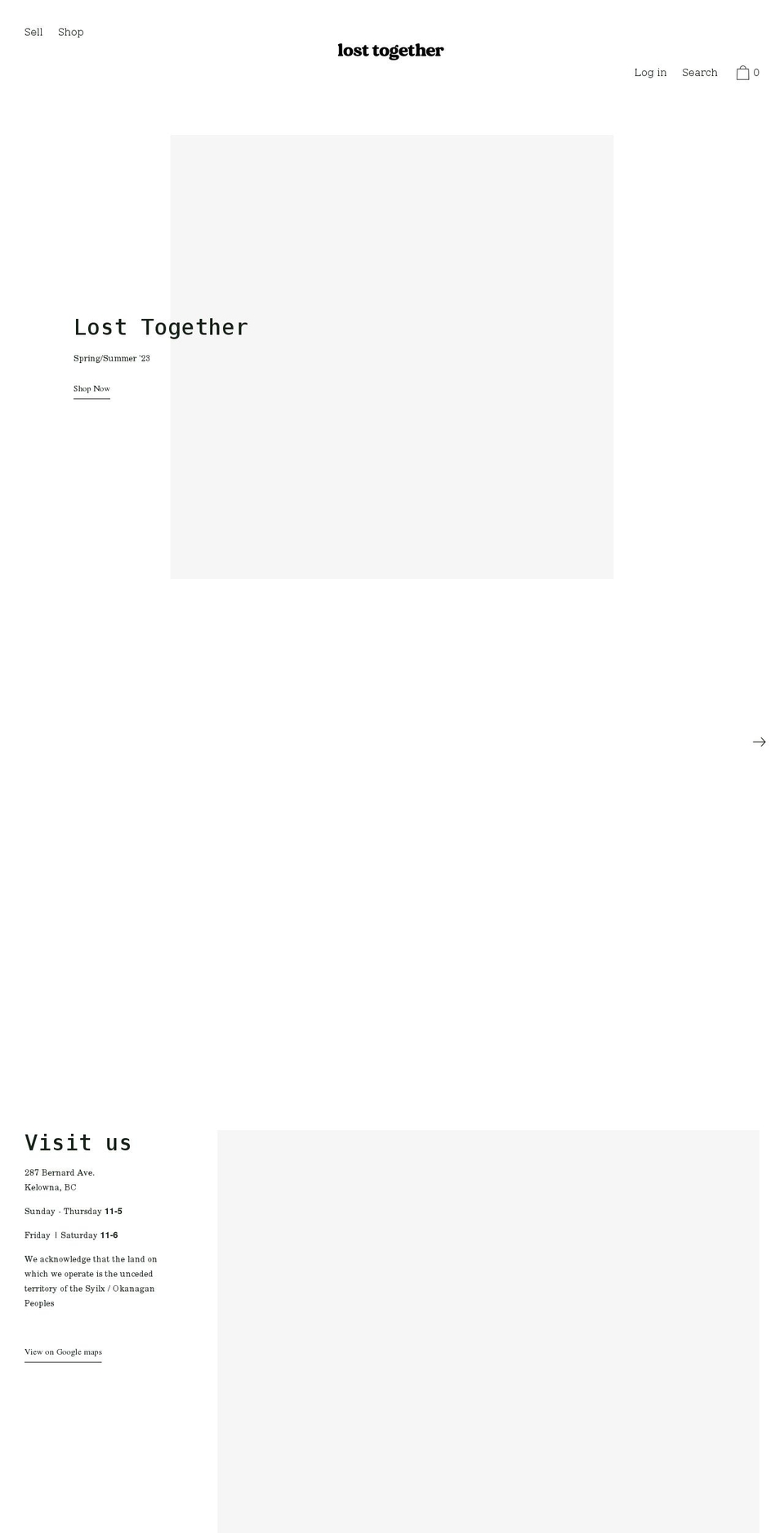losttogether.ca shopify website screenshot