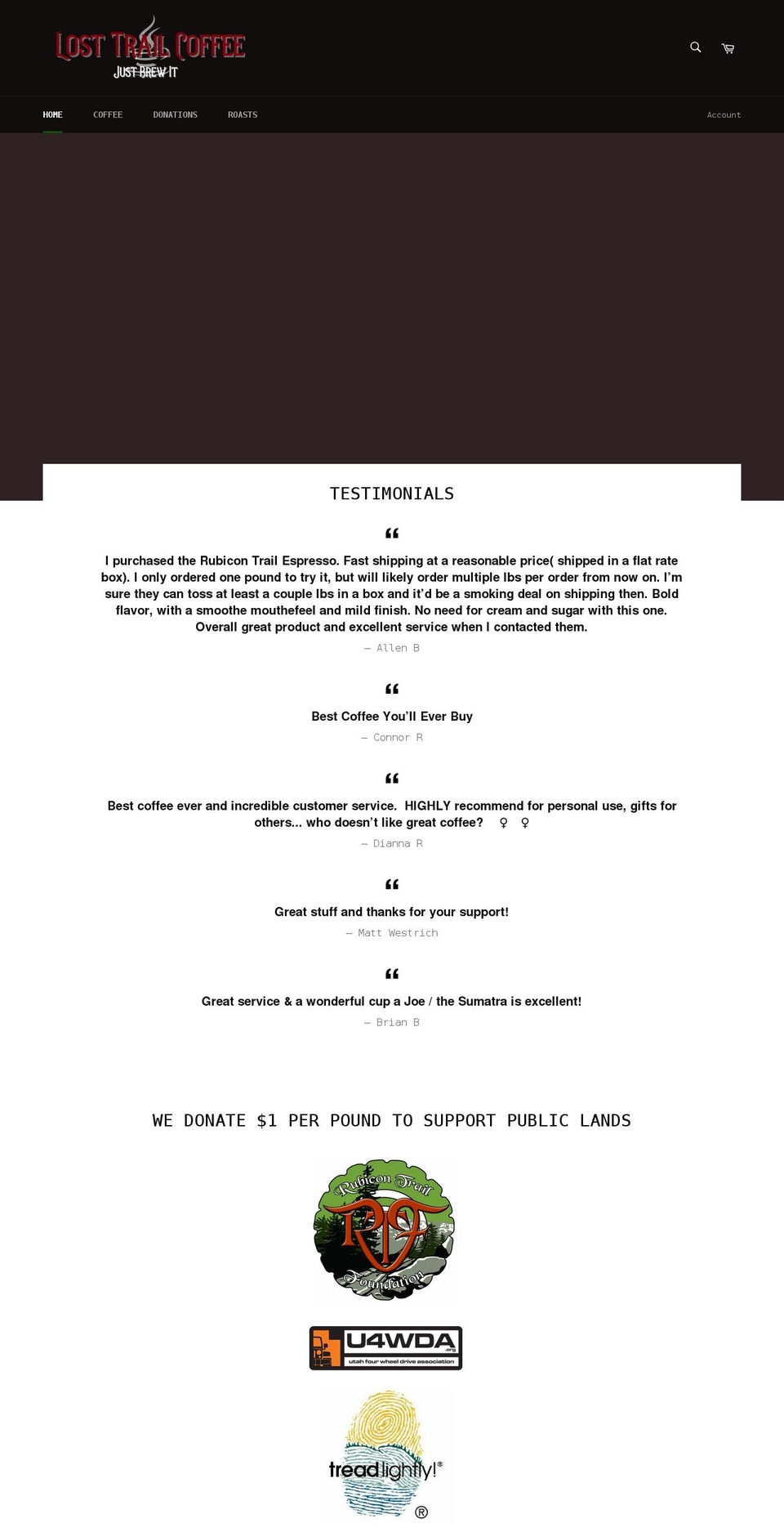 losttrailholdingcompany.com — Shopify storefront screenshot