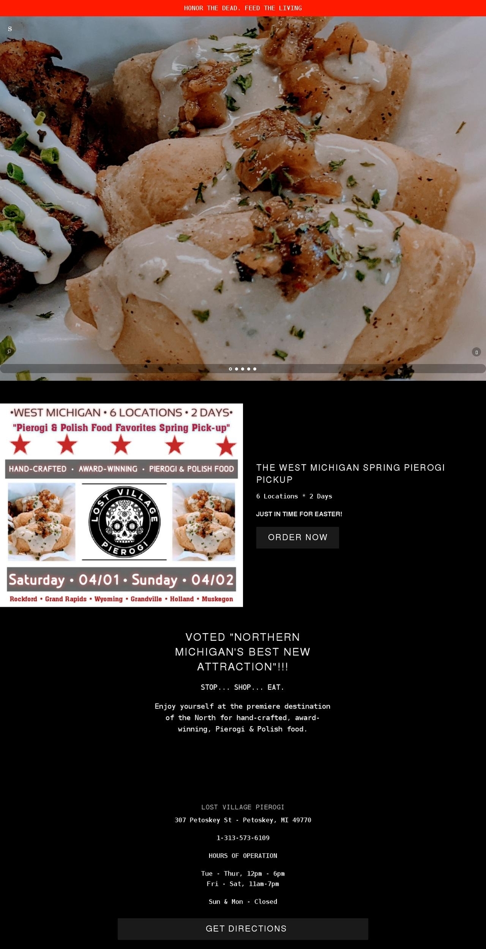 lostvillagepierogi.com shopify website screenshot