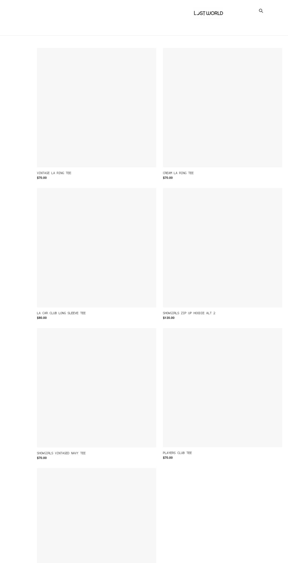 lostworldlv.com shopify website screenshot