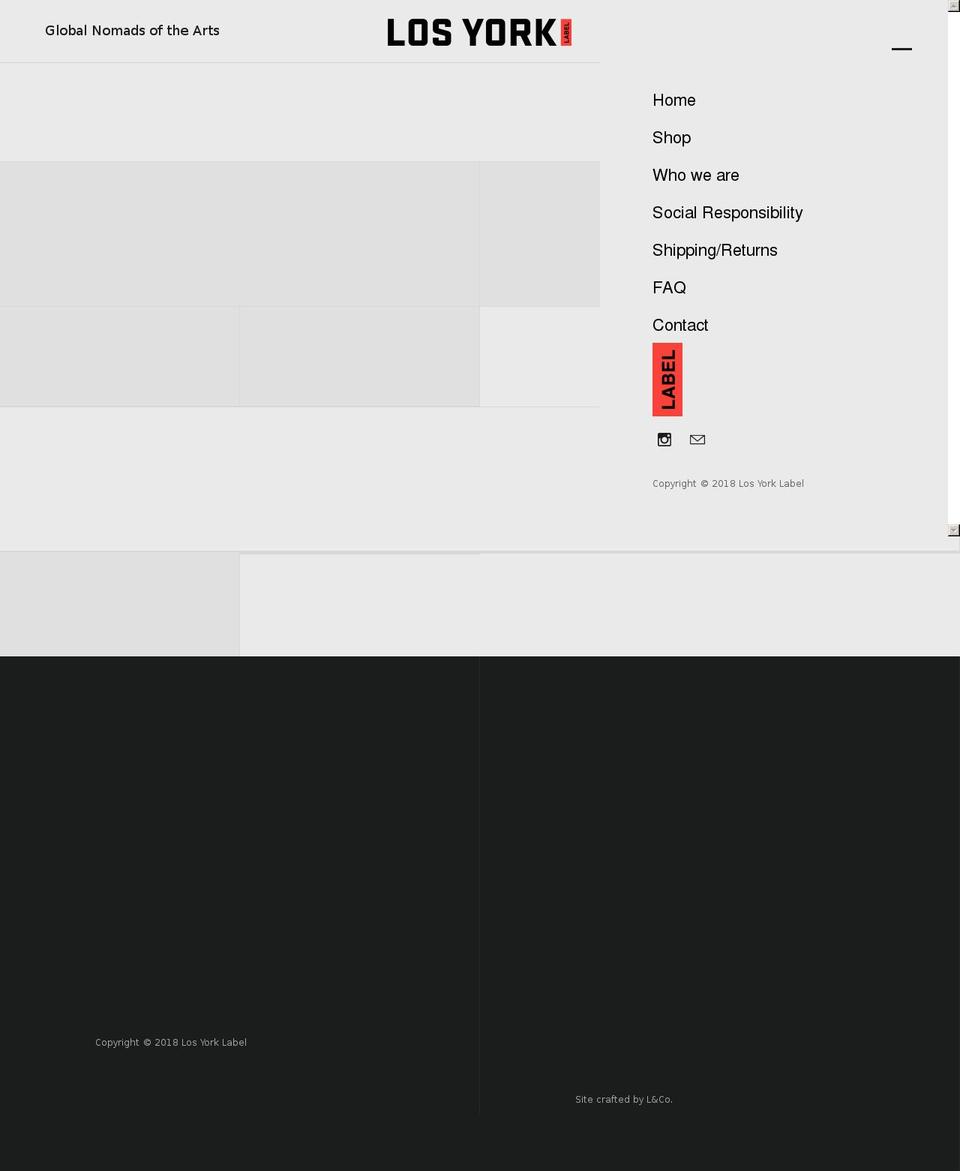 losyorklabel.com shopify website screenshot