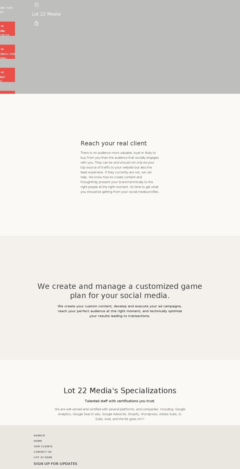 lot22media.com — Shopify storefront screenshot