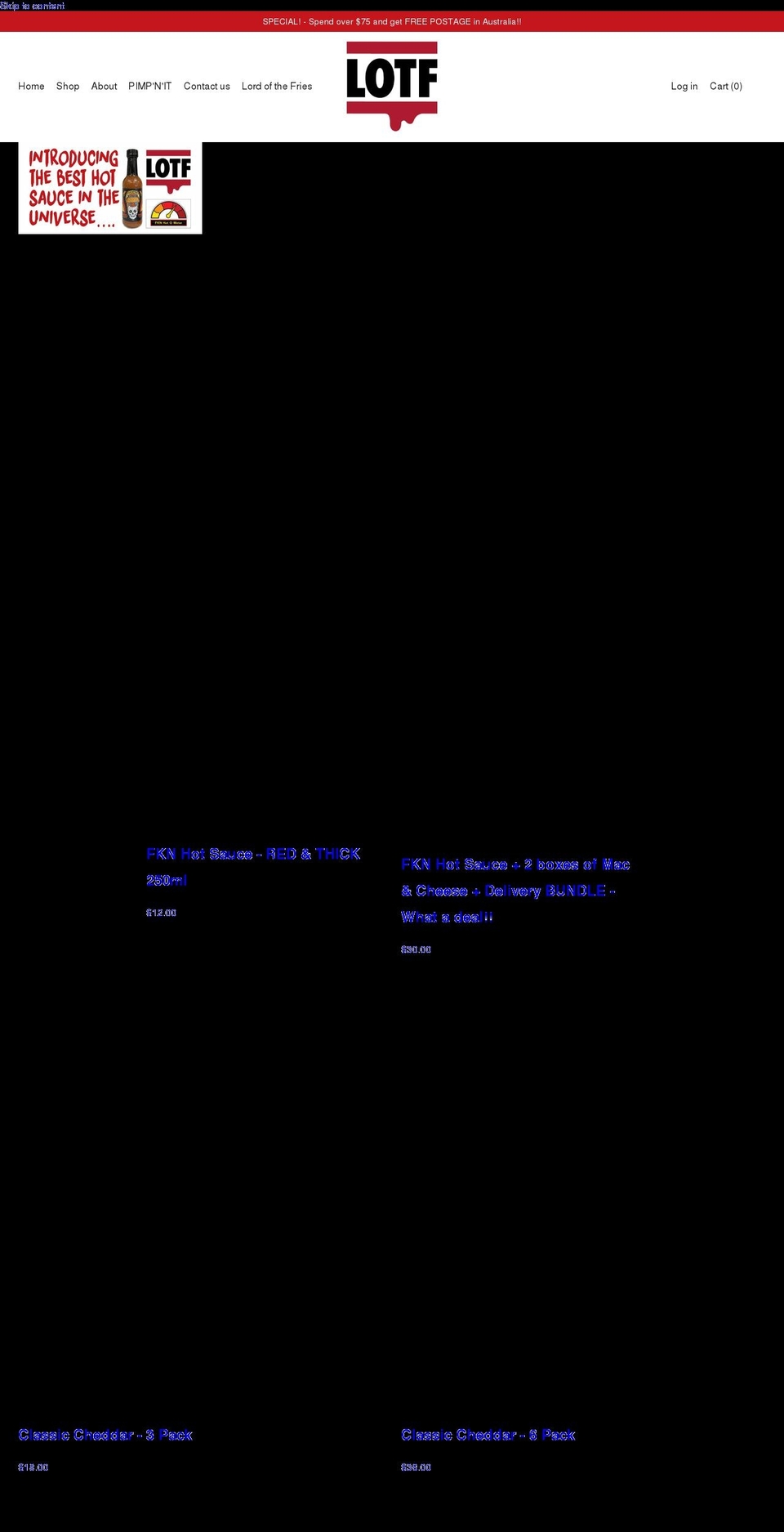 lotf.com.au shopify website screenshot