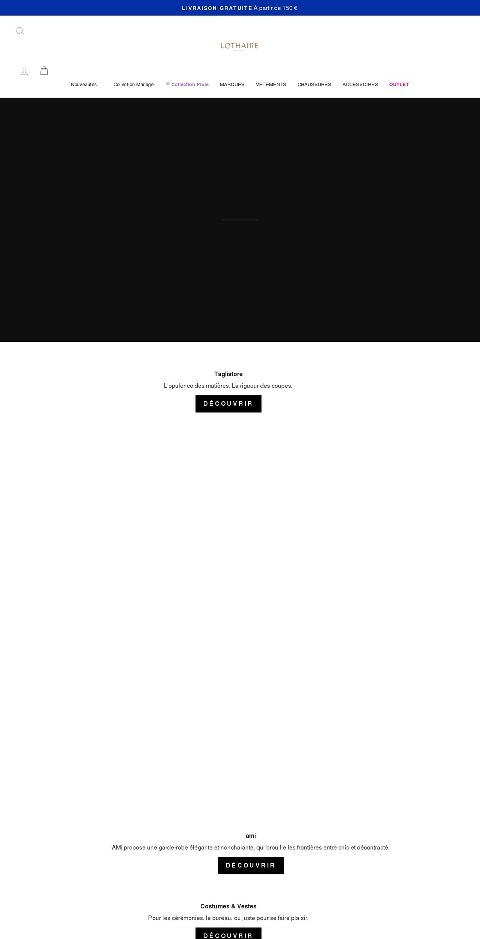 lothaire.fr shopify website screenshot