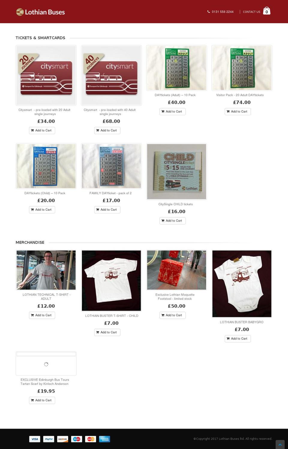 lothianbuses.myshopify.com shopify website screenshot