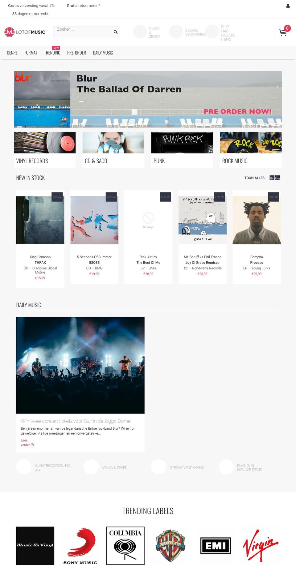 lotofmusic.nl shopify website screenshot