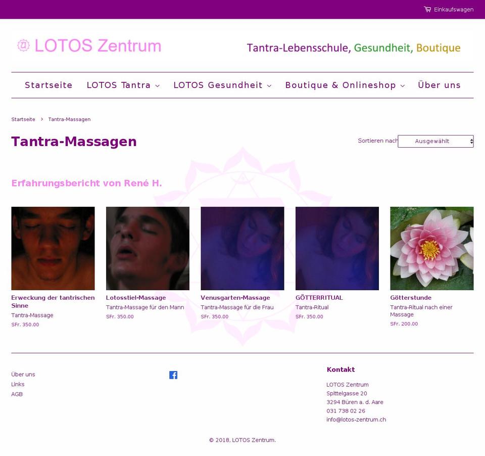 lotos-tantra.ch shopify website screenshot