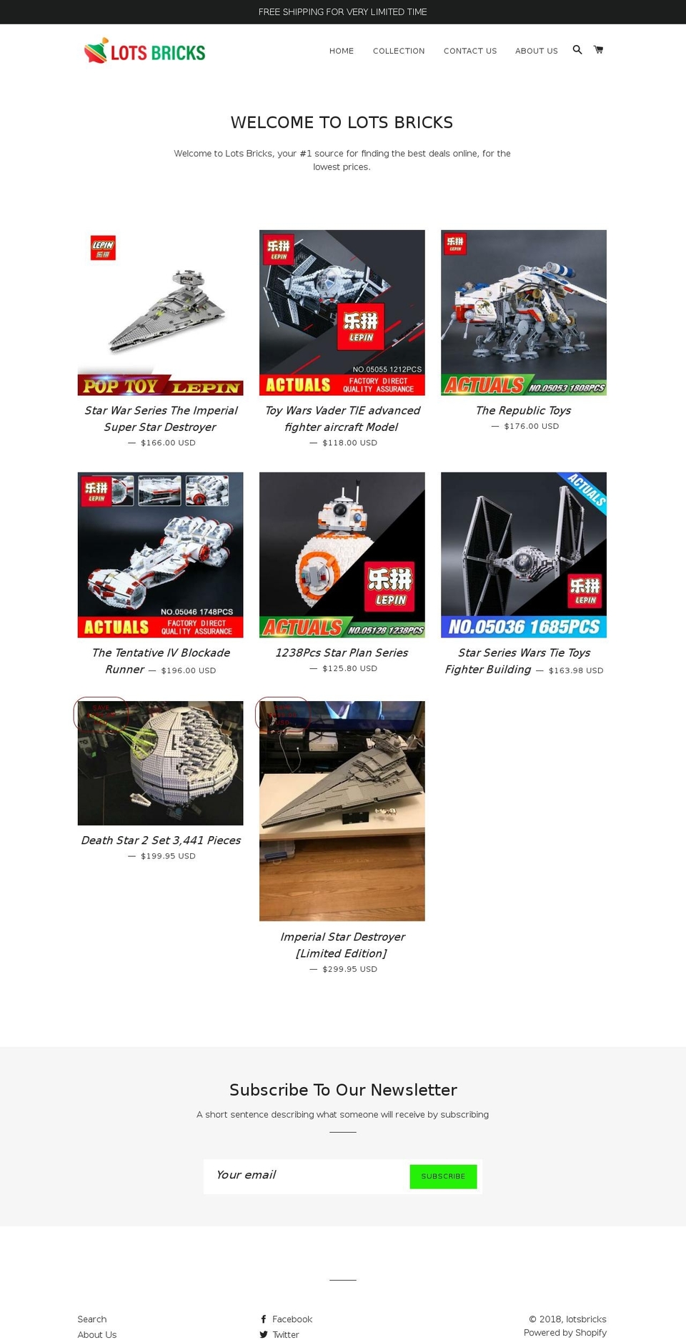 lotsbricks.com shopify website screenshot