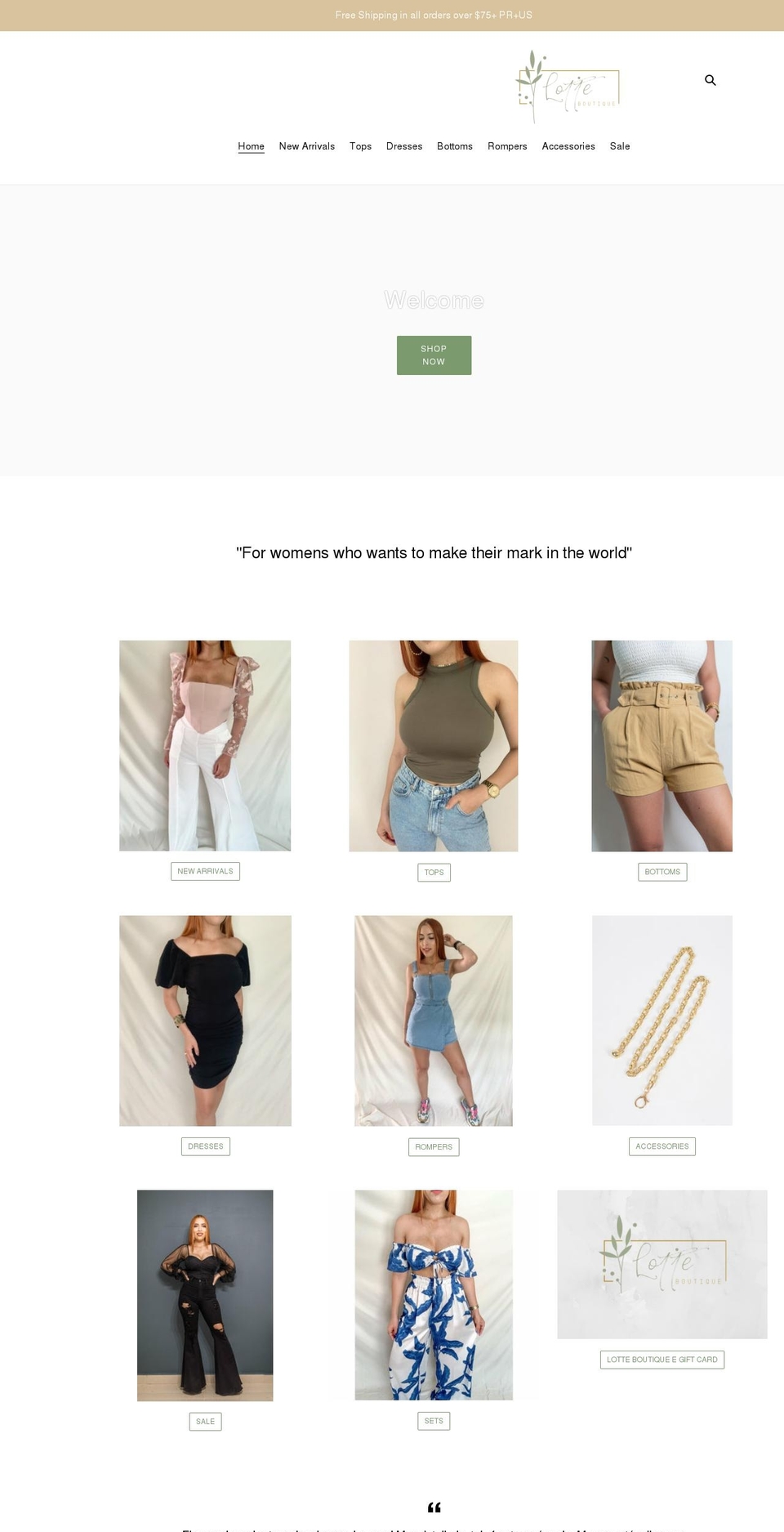 lotteboutique.com shopify website screenshot