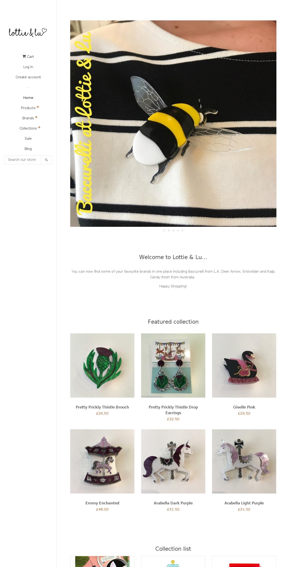 lottieandlu.co.uk shopify website screenshot