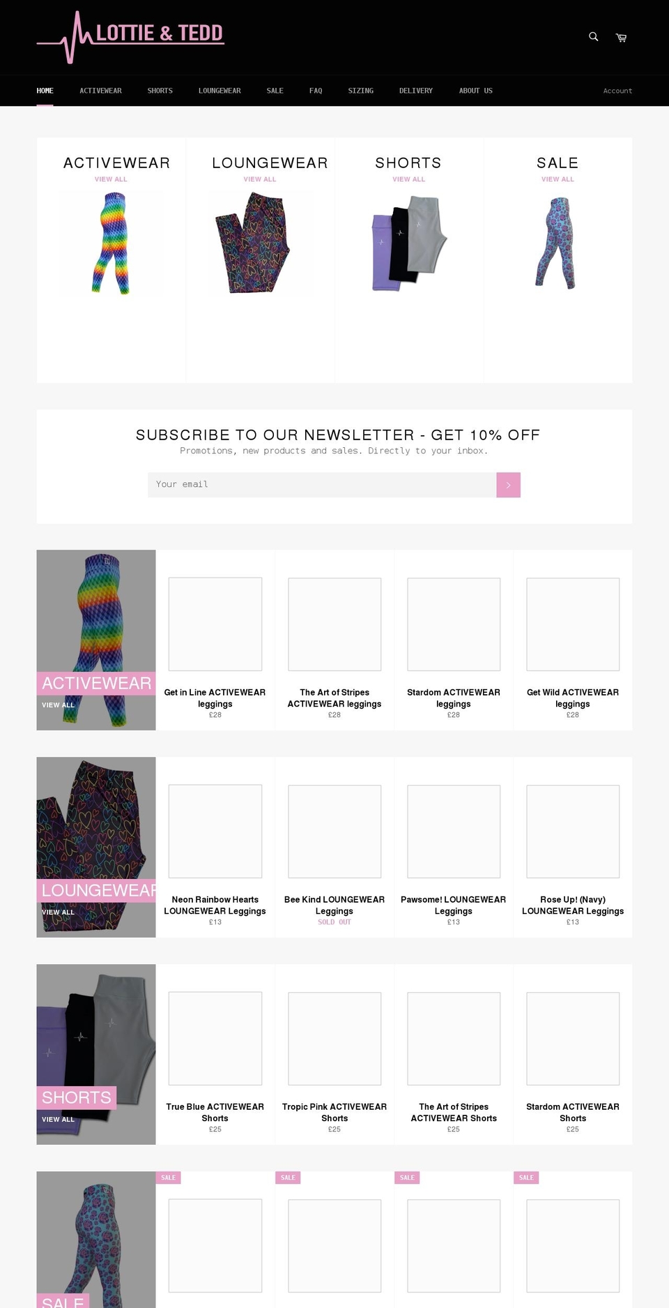 lottieandtedd.com shopify website screenshot