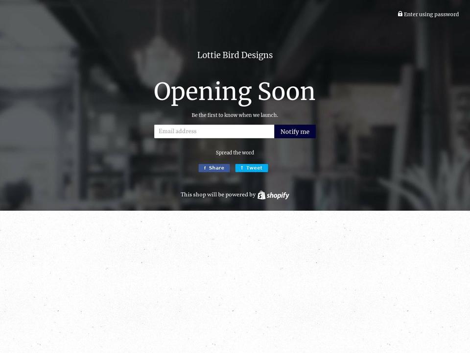 lottiebird.co.uk shopify website screenshot