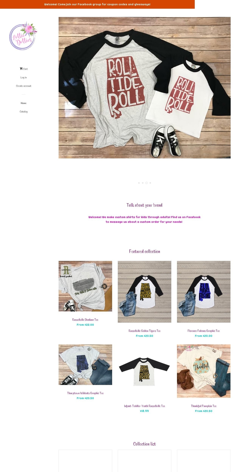 lottiedottiesboutique.com — Shopify storefront screenshot