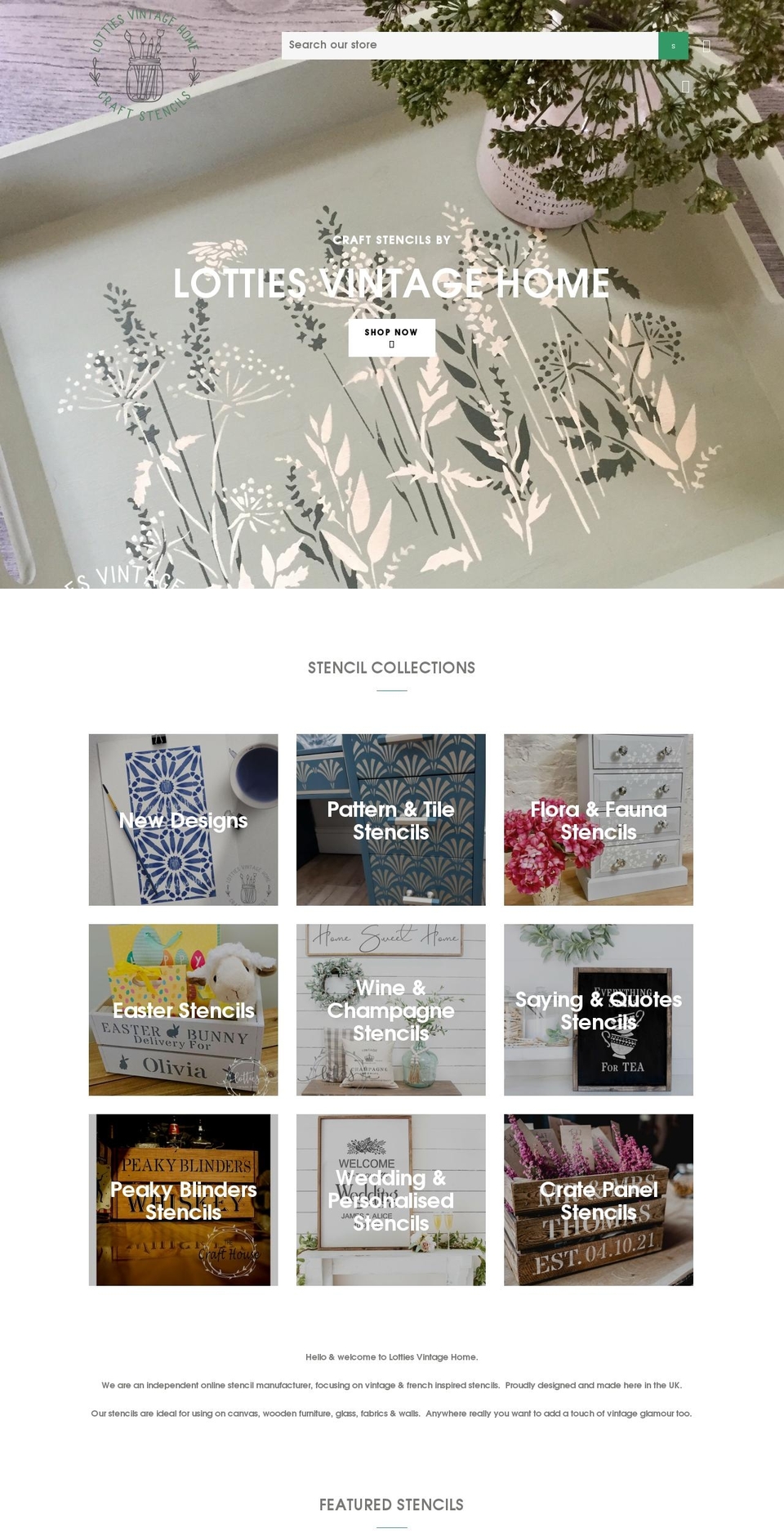 lottiesvintagehome.co.uk shopify website screenshot