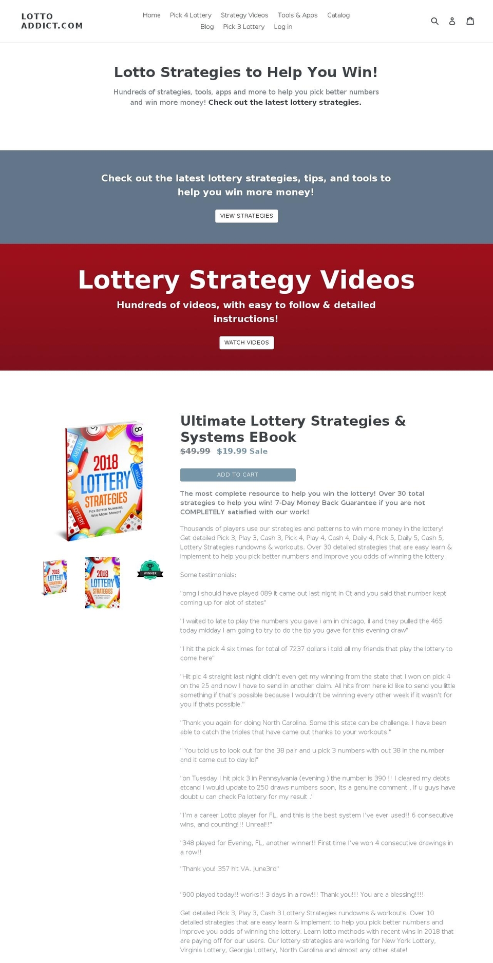 lottoaddict.com — Shopify storefront screenshot
