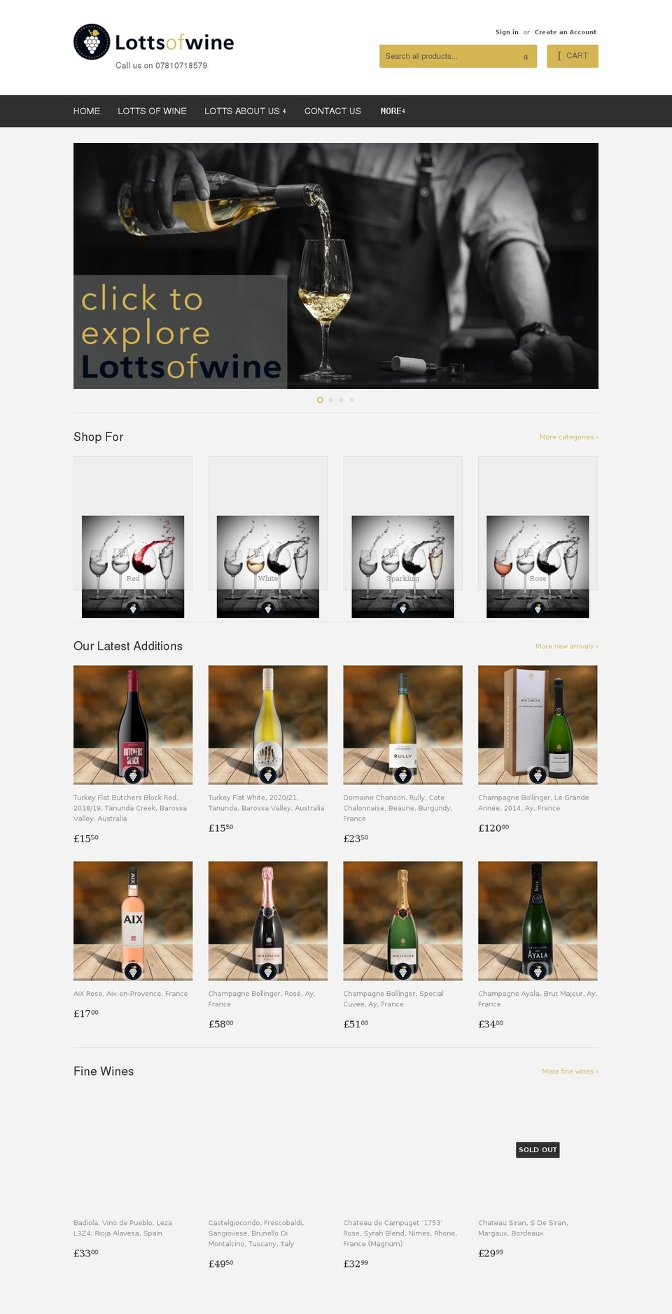 lottsofwine.com shopify website screenshot