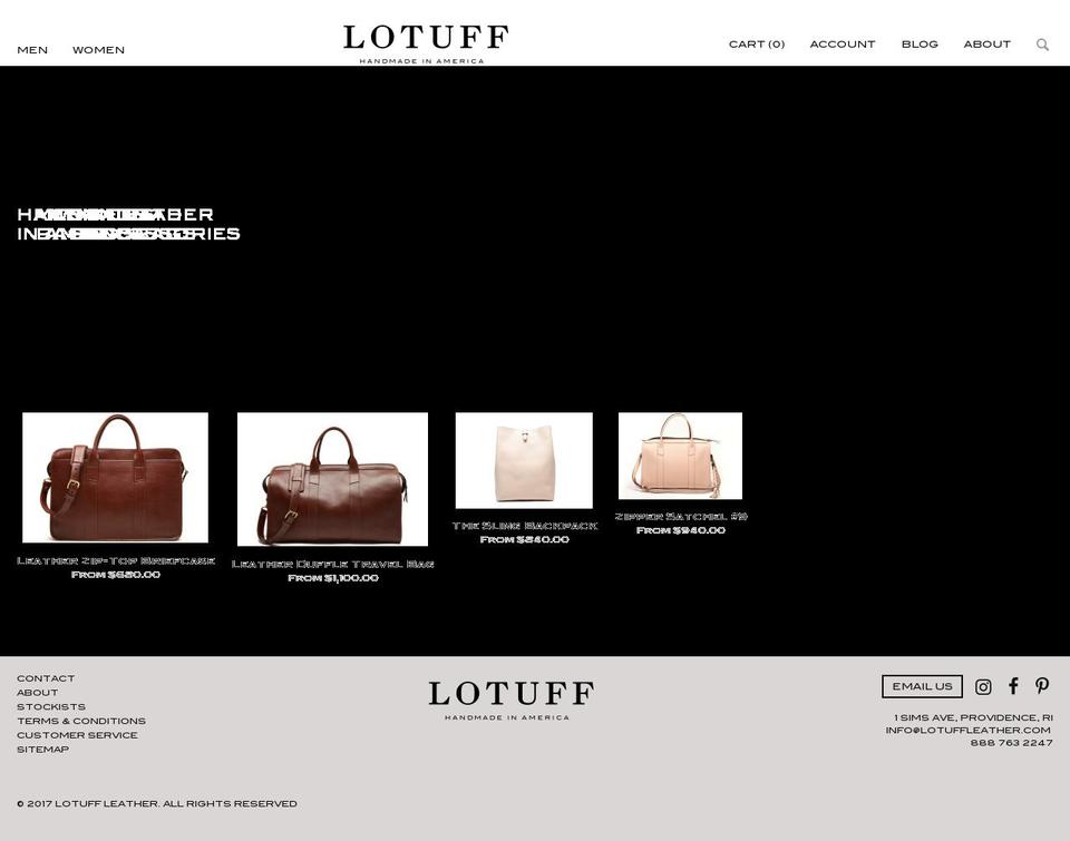 lotuffleather.com shopify website screenshot