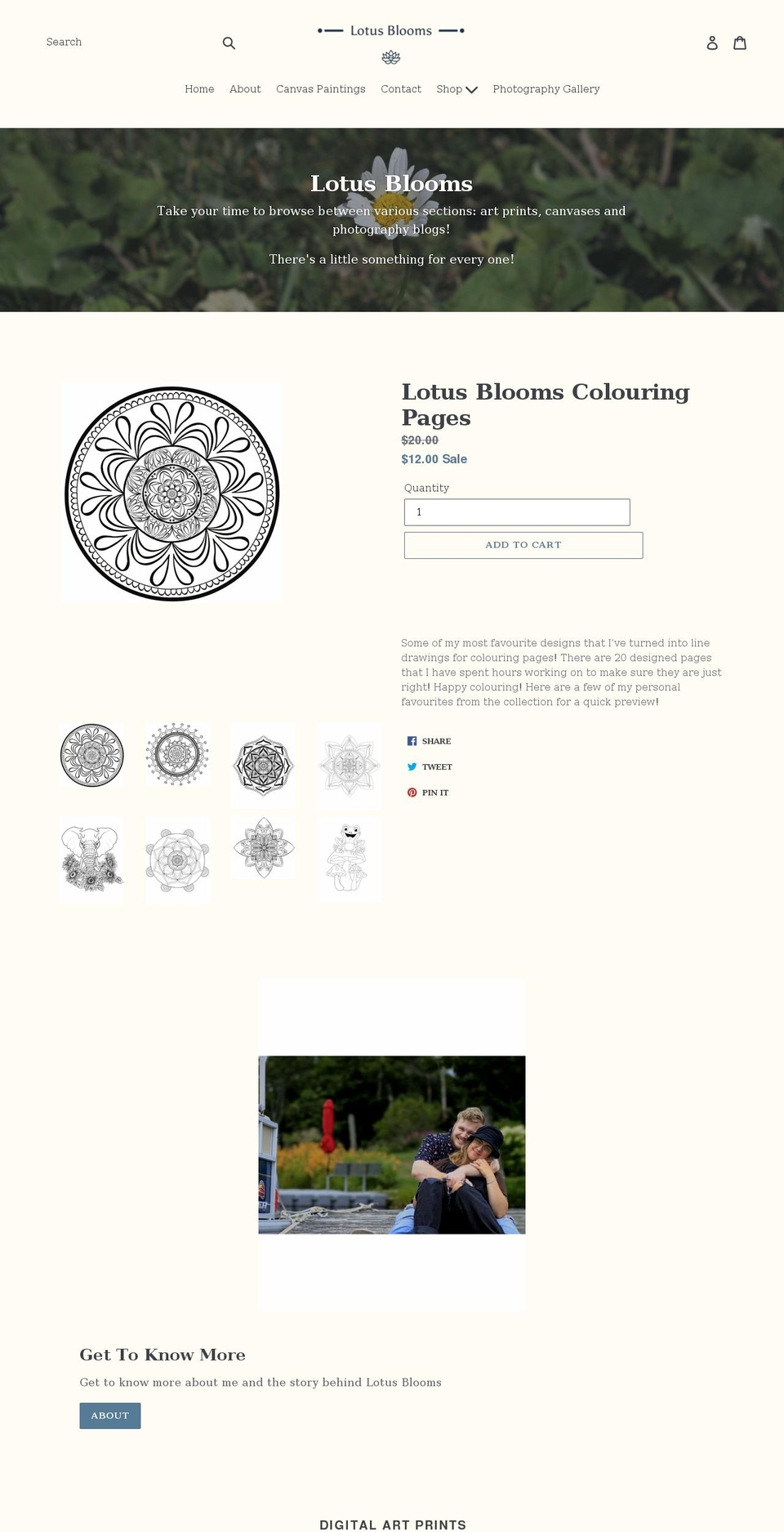lotus-blooms.com shopify website screenshot