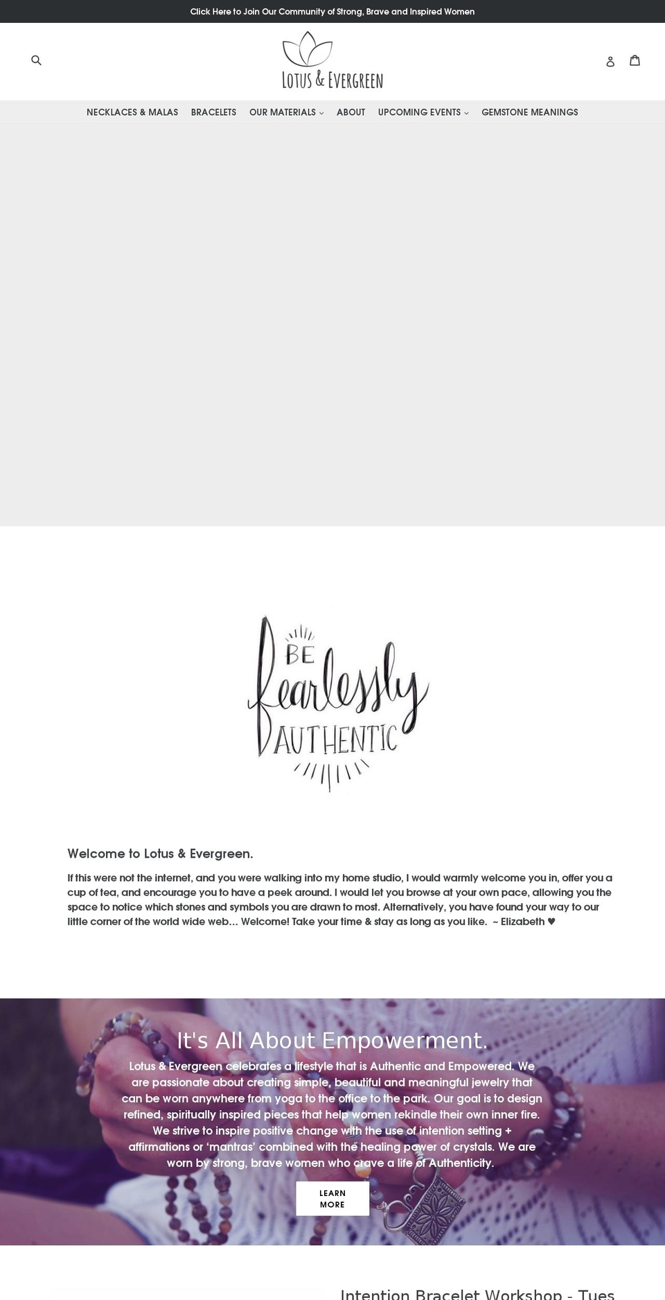 lotusandevergreen.com — Shopify storefront screenshot