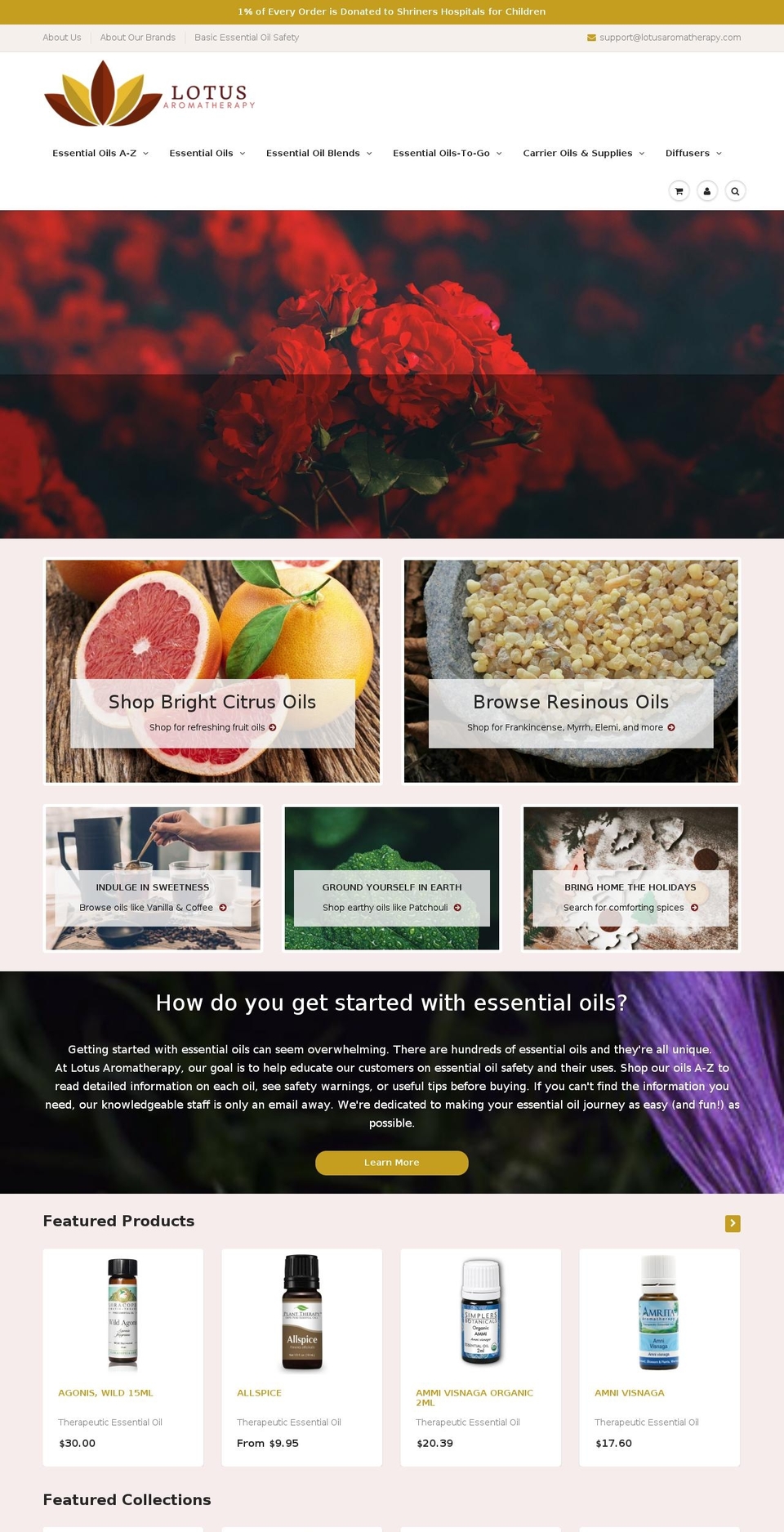 lotusaromatherapy.com — Shopify storefront screenshot