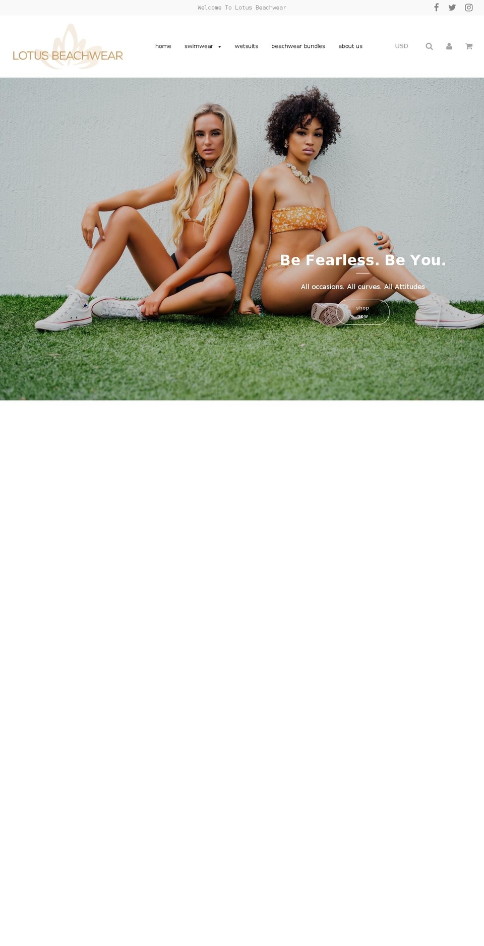 lotusbeachwear.com — Shopify storefront screenshot