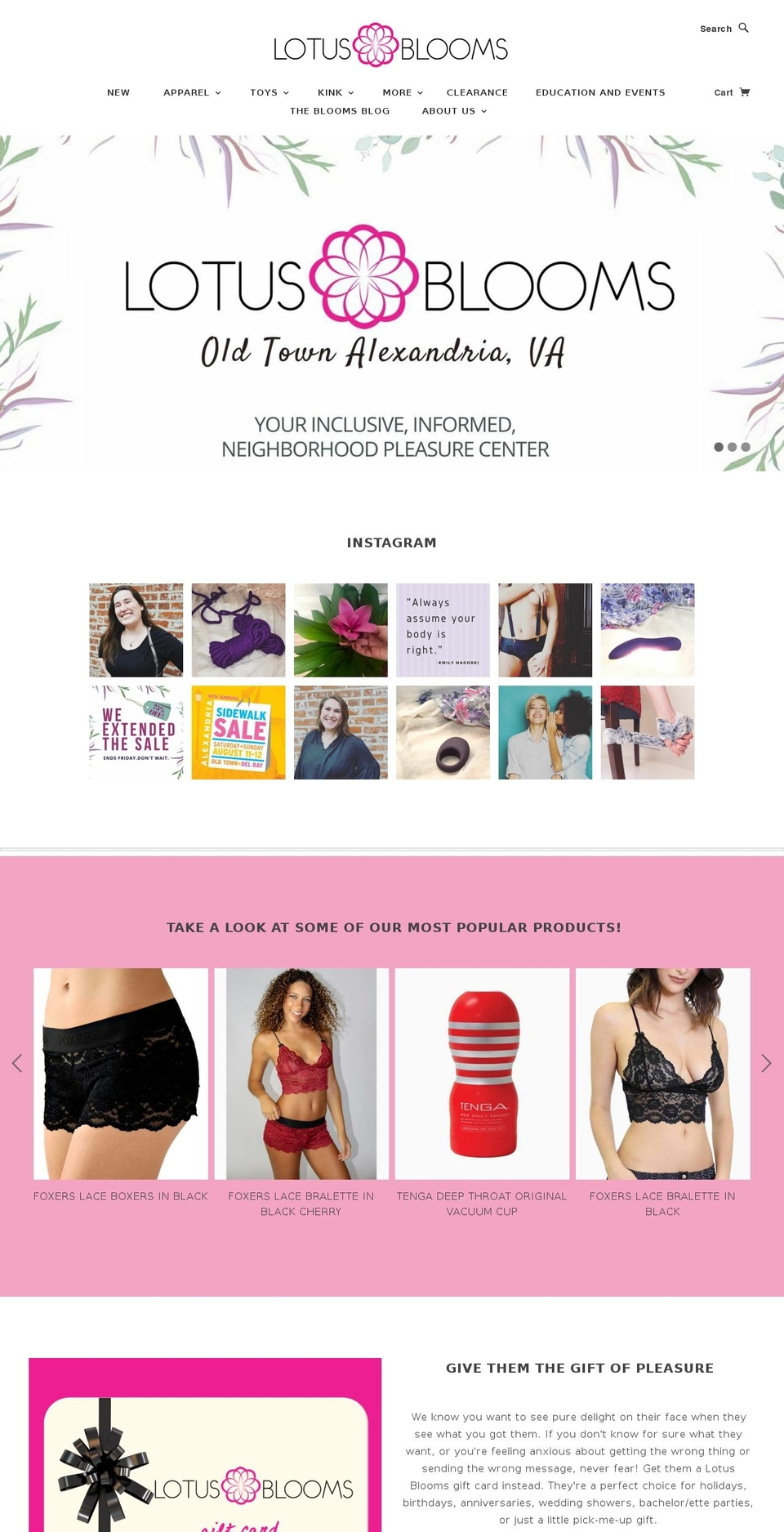 lotusbloomsalexandria.com — Shopify storefront screenshot