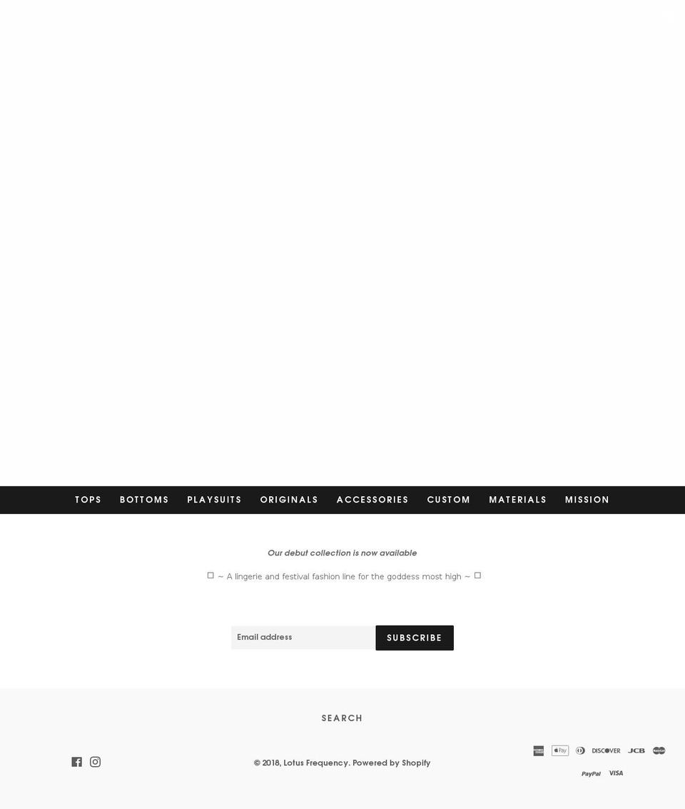 lotusfrequency.com — Shopify storefront screenshot