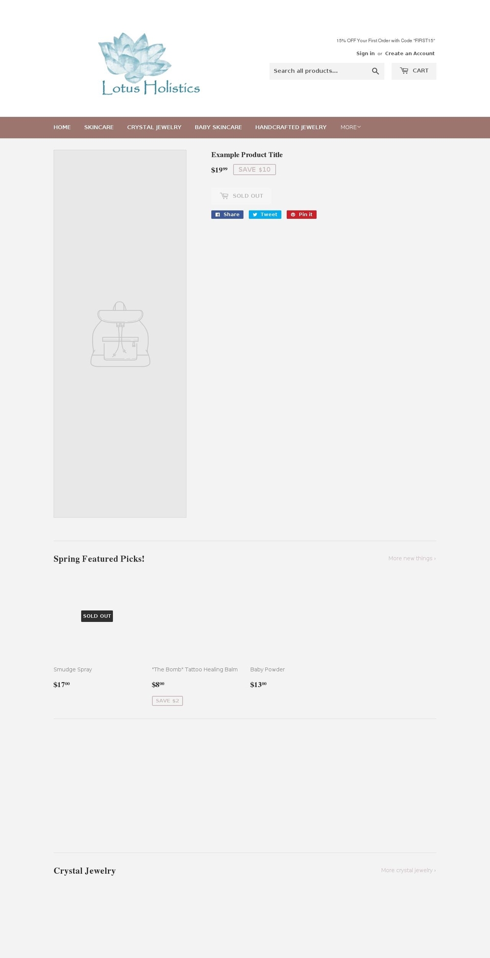 lotusholistics.com — Shopify storefront screenshot