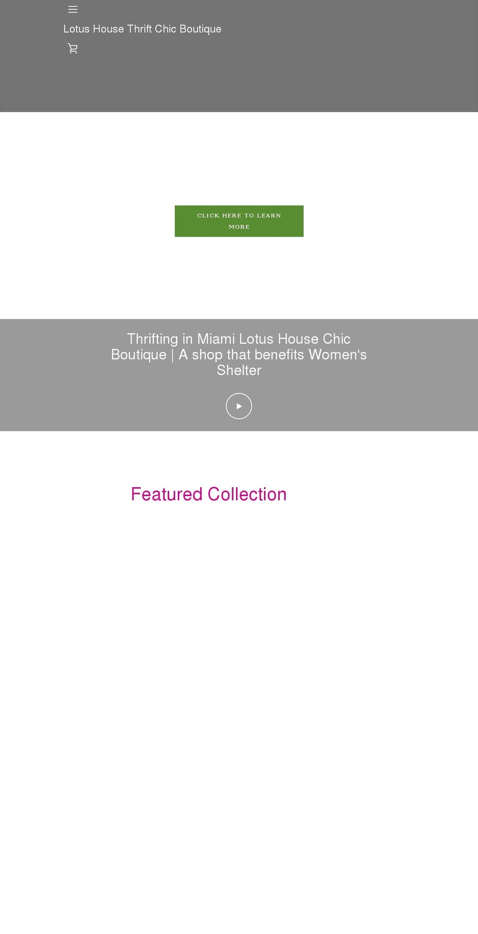 lotushousethrift.org shopify website screenshot